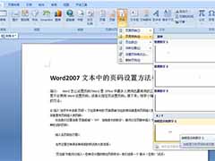 word文本页码设置教程