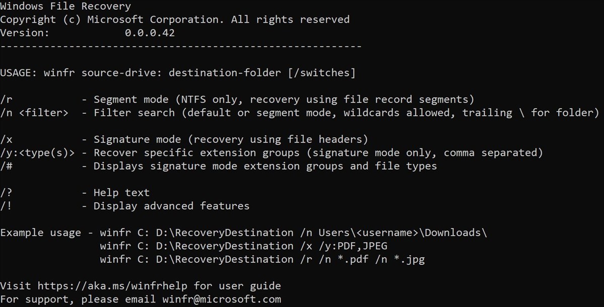 Windows File Recovery是Windows查找丢失文件的新工具