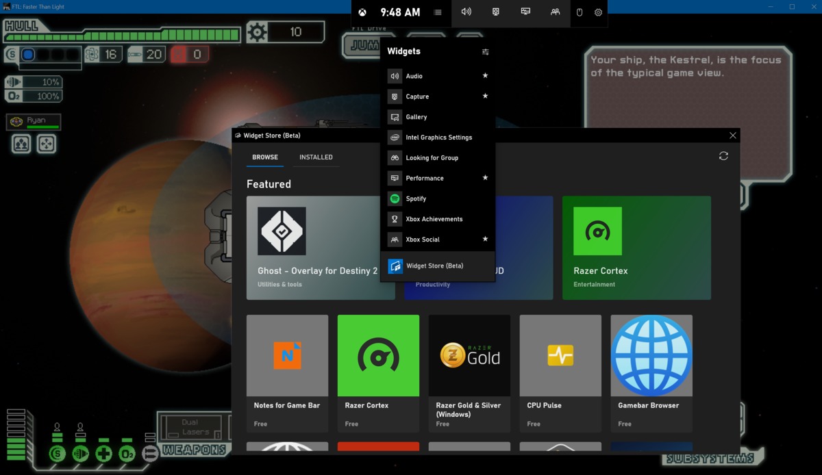 Windows 10的Xbox Game Bar添加了小部件存储和急需的透明控件