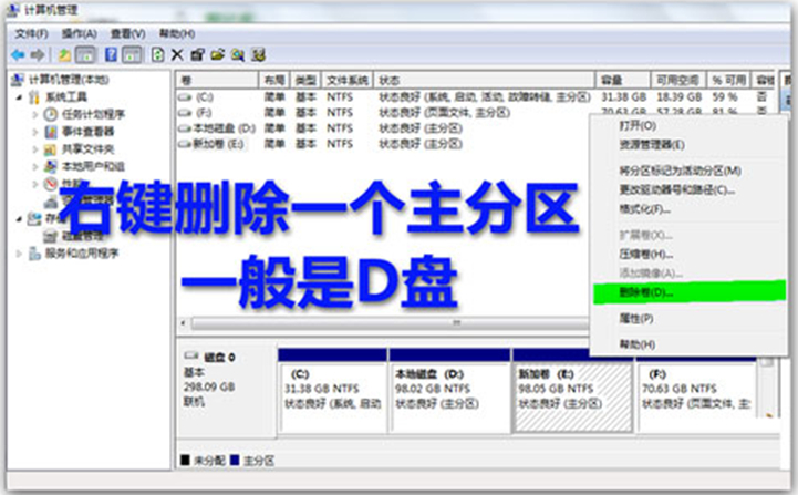 Win7分区失败提示不支持动态磁盘的解决方法