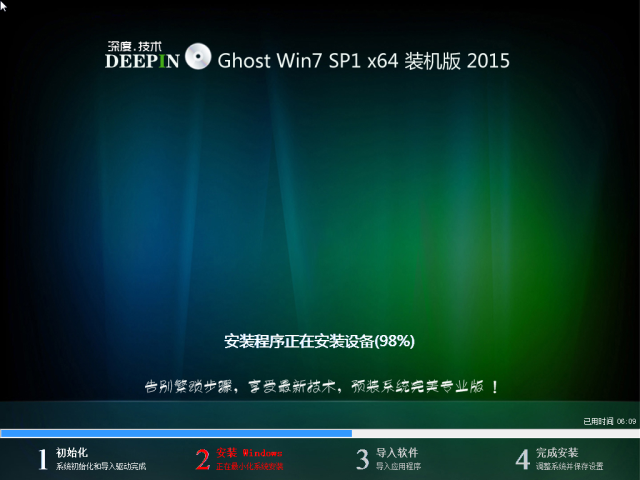深度技术GHOST WIN7 SP1旗舰装机版(32位) 2015-2