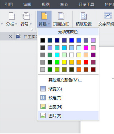 wps文字快速设置背景方法