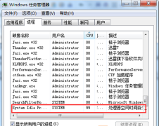 雨林木风Win7系统任务管理器中的System Idle Process SYSTEM是什么