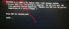 重装大地Win7系统重启后黑屏提示OEM7grub 0.4.4的解决手段
