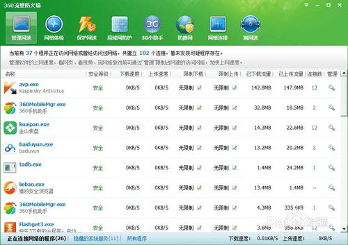360安全卫士流量监控