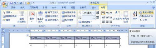 Word 2007表格标题行重复出现如何设置_Word2007教程(2)