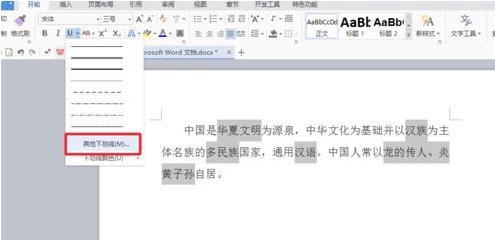word2007给文字下方添加波浪线的方法(3)