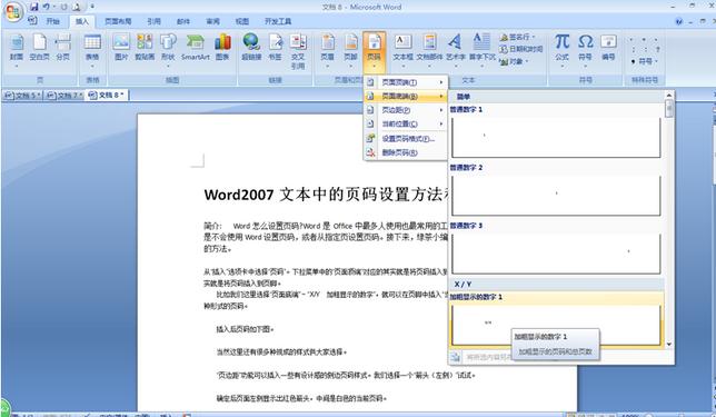word文本页码怎么设置 word文本页码设置教程