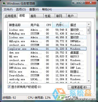 Win7系统任务管理器