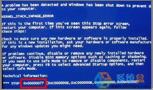 xp系统出现代码0x00000077的原因有哪几种？