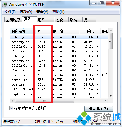 win7任务管理器怎么查看进程pid|win7任务管理器显示pid的方法