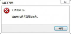 番茄花园windows7提示磁盘结构损坏且无法读取怎么恢复