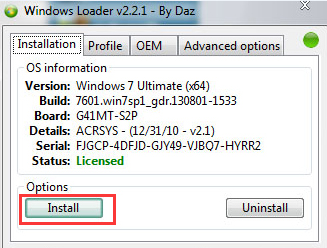 怎么使用win7 loader激活工具(1)