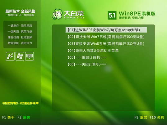 大白菜U盘启动盘制作安装原版Win7三类方法(12)