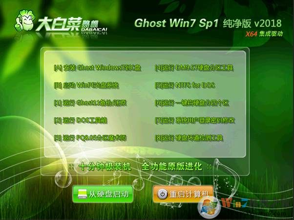 大白菜U盘装系统专用windows7纯净旗舰版下载
