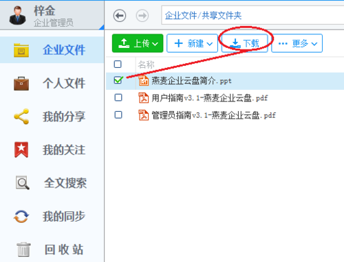 燕麦企业云盘如何下载文件(2)