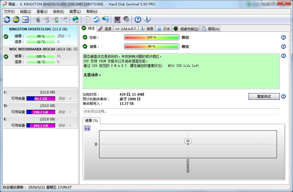 硬盘哨兵Hard Disk Sentinel中文版5.50
