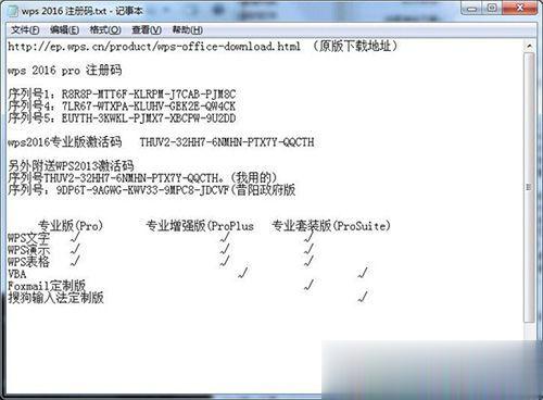 wps2016激活码 WPS2016专业版序列号 wps2016 office序列号(2)