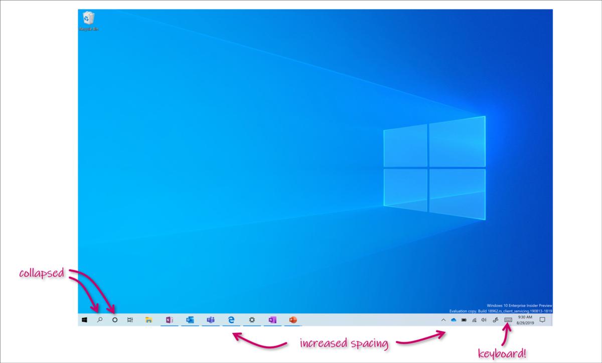 新的Windows 10版本合并了平板电脑和台式机体验