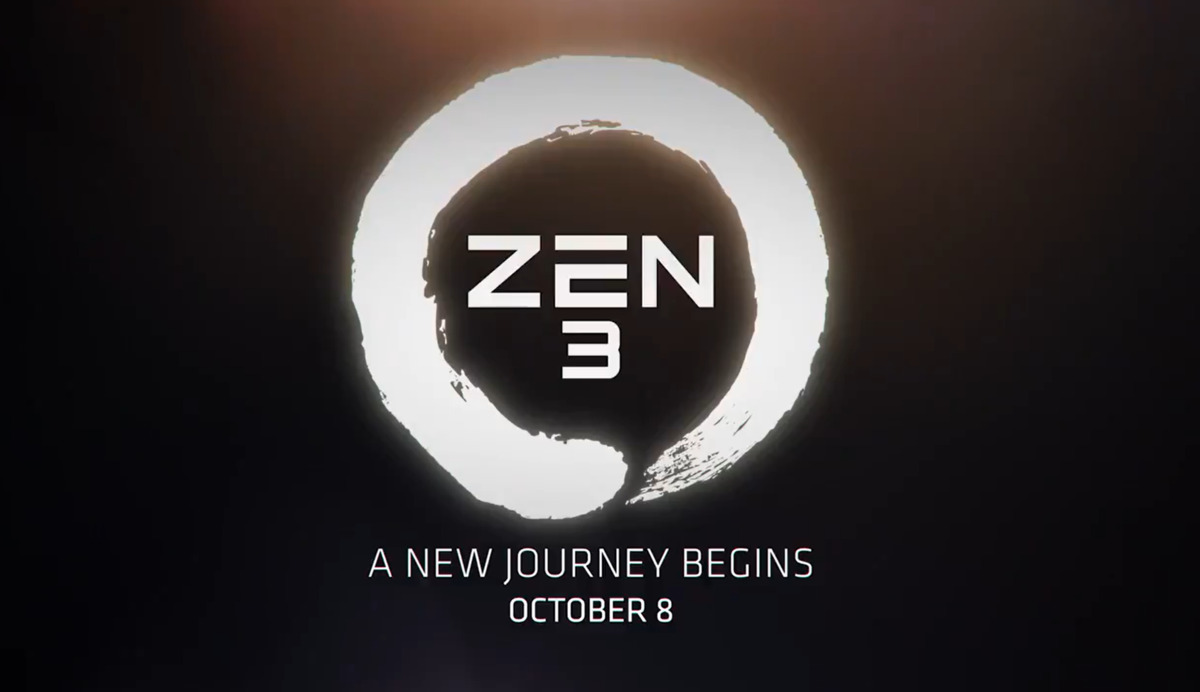 AMD宣布10月8日发布下一代Ryzen'Zen 3'