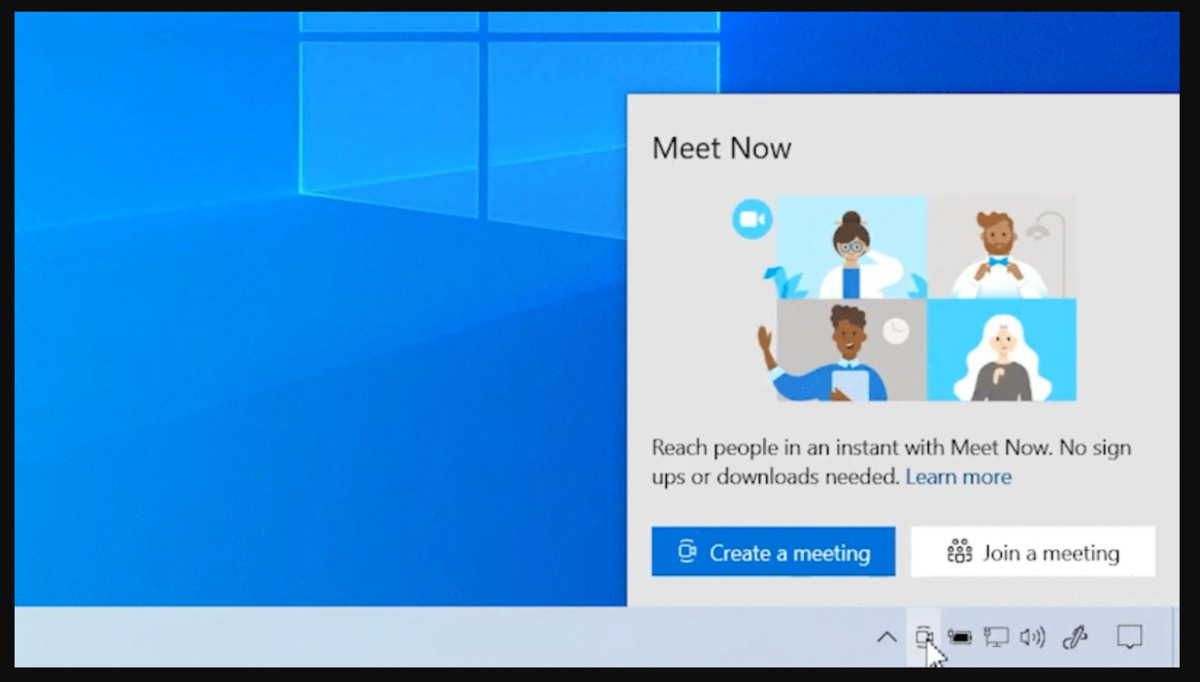 微软正在测试Windows 10任务栏中的Skype立即开会按钮