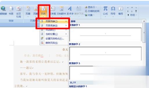 word2007怎么设置页码页数 一看就会(2)