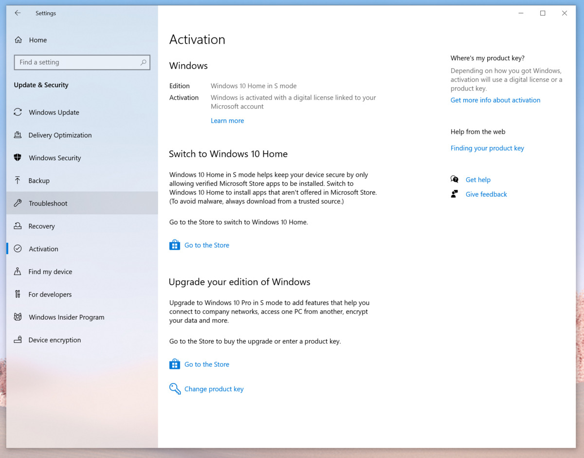 如何从S模式下的Windows 10切换到Windows 10 Home(4)