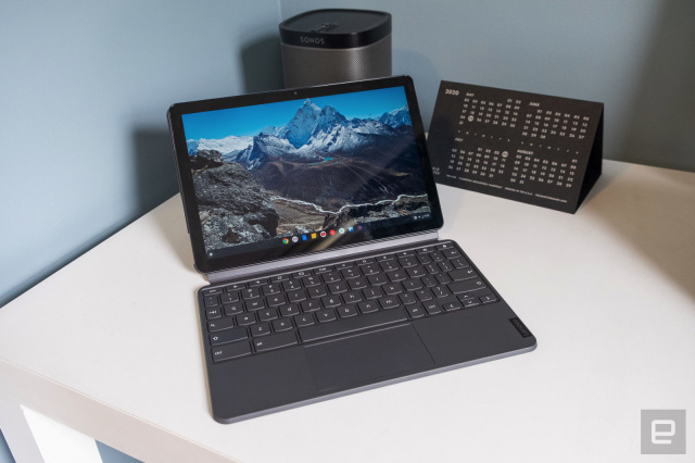 联想的具有128GB存储空间的Chromebook Duet