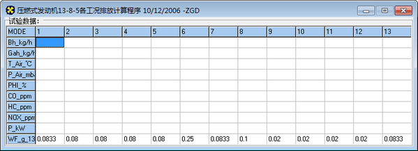 压燃式发动机各工况排放计算程序