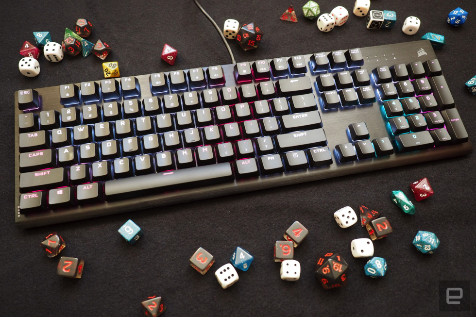 海盗船的K60 RGB Pro薄型游戏键盘具有基本功能(3)