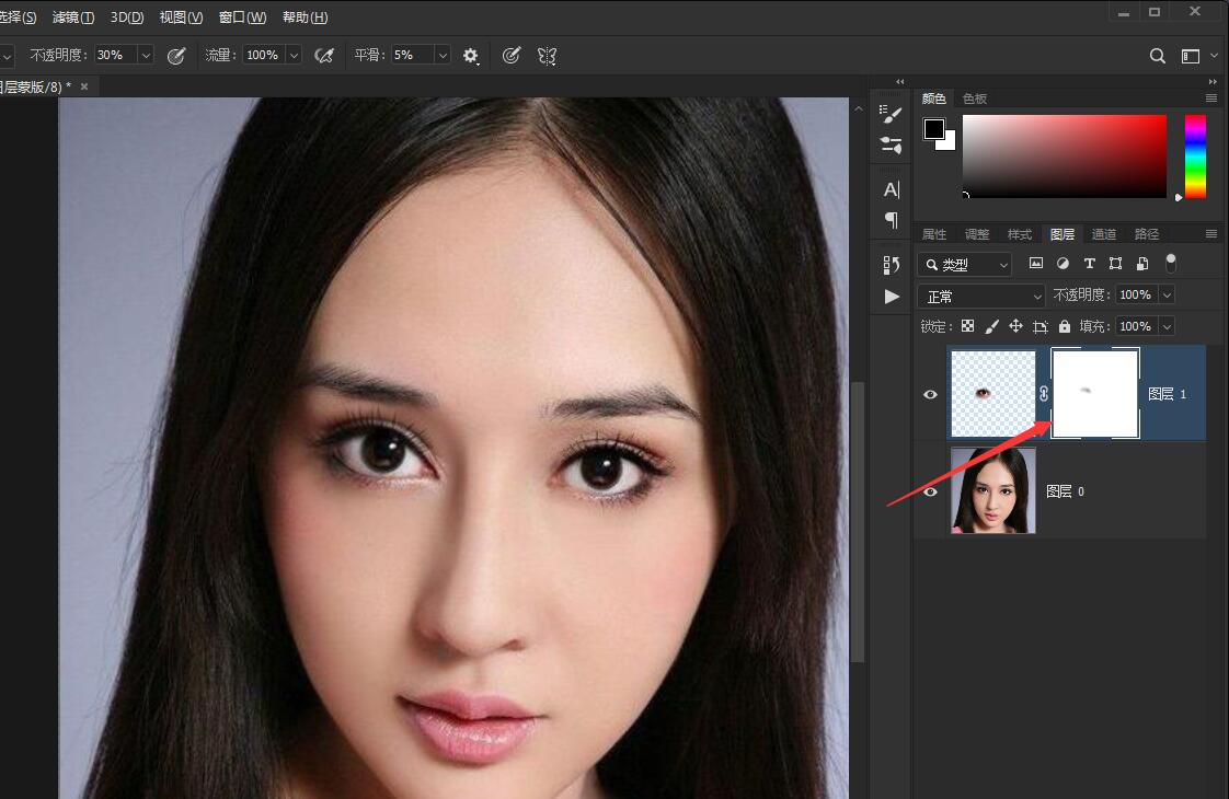 怎么用photoshop把眼睛变大(8)
