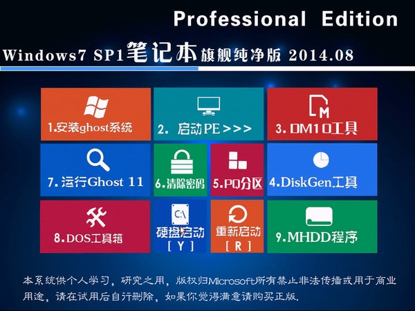 最新笔记本专用系统 Ghost windows7 64 SP1 通用旗舰版 V2020.12