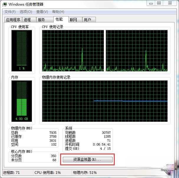 Windows7系统资源怎么看？