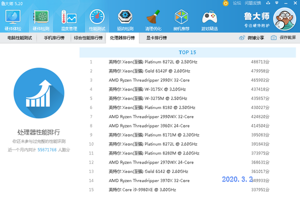 CPU天梯图2020年3月最新版 CPU性能排行天梯图2020(2)