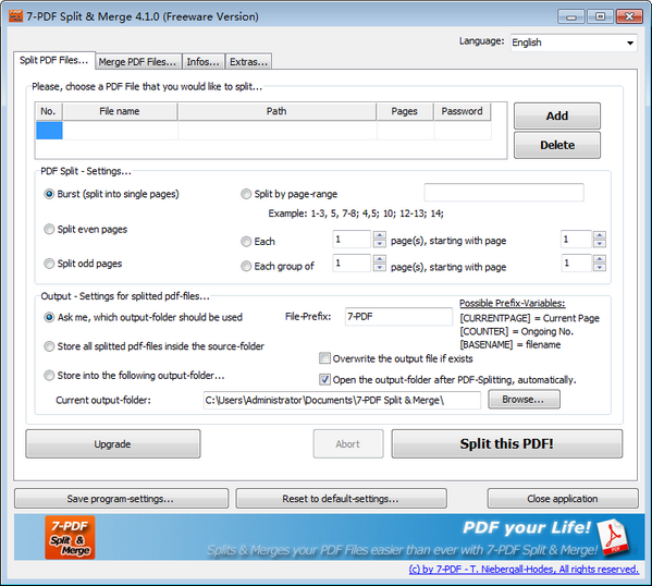 7-PDF Split & Merge(PDF分割合并工具) v4.1.0免费版
