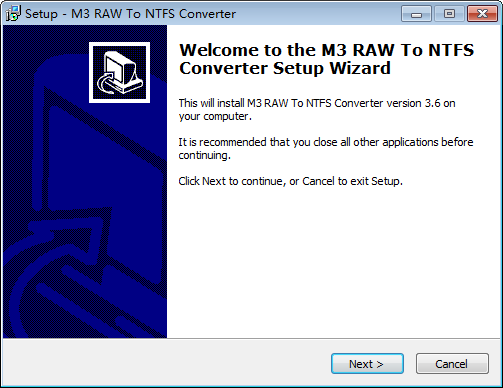 M3 RAW To NTFS Converter(NTFS硬盘修复工具)(1)