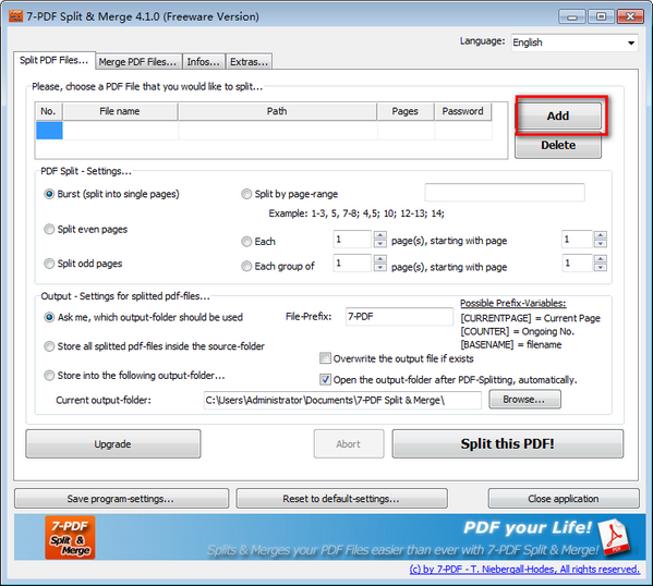 7-PDF Split & Merge(PDF分割合并工具) v4.1.0免费版