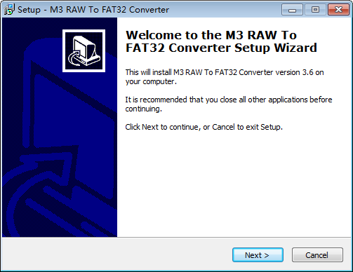 M3 RAW To FAT32 Converter(硬盘驱动器修复工具) v3.6免费版