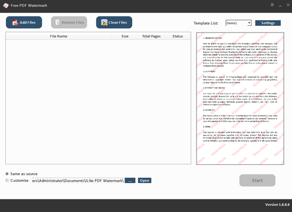 Free PDF Watermark(PDF水印工具) v5.8.8.8免费版