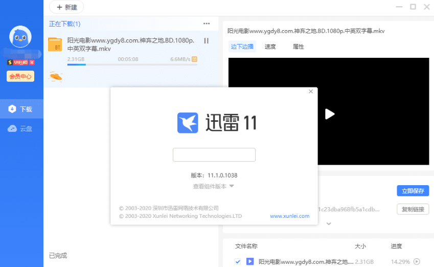 迅雷11去升级绿色精简版v11.1.0.1038 vip