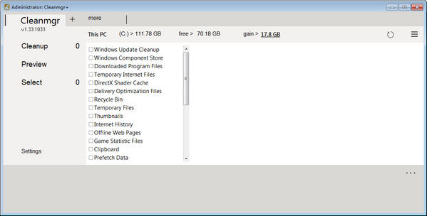 Cleanmgr+(电脑磁盘清理软件)下载 v1.35.1100绿色版  