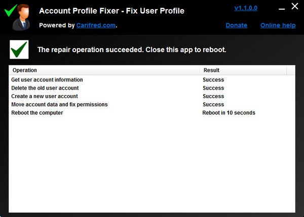 Account Profile Fixer(帐户设定档修复工具)下载 v1.5.0.0官方版  (1)