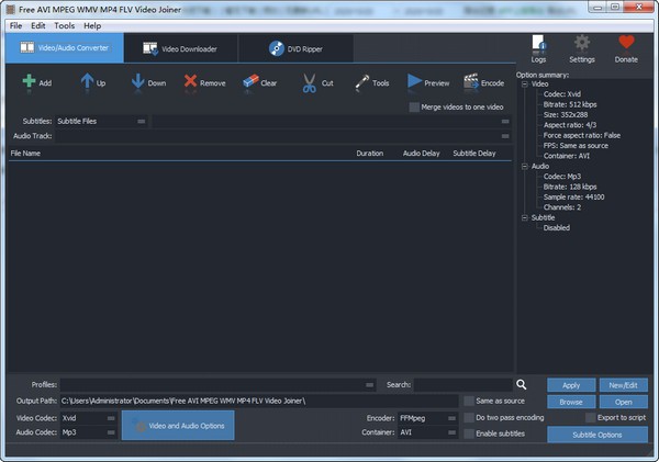 Free AVI MPEG WMV MP4 FLV Video Joiner v8.8.0官方版