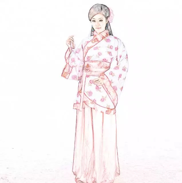 中国风工笔画人像效果ps(6)