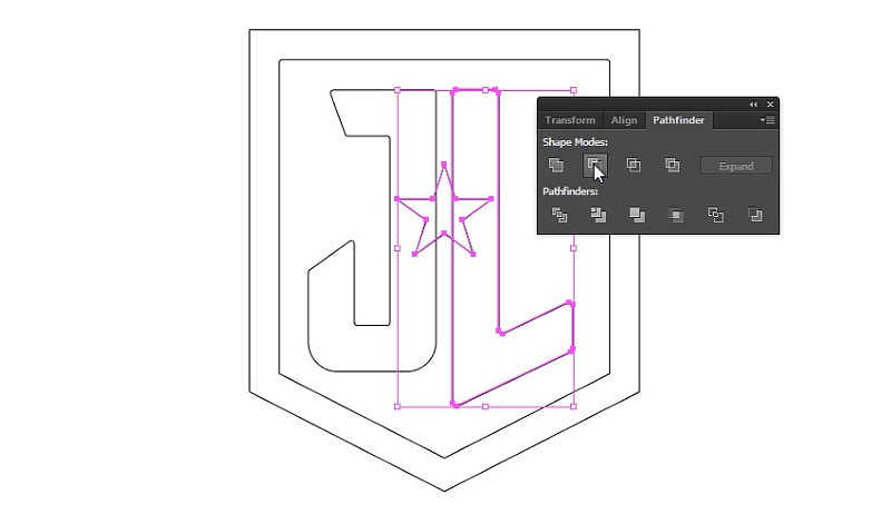 怎么使用AI创建正义联盟LOGO(30)