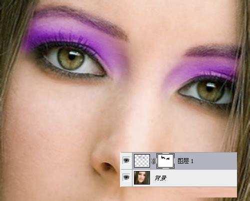 在ps里怎么给人物画眼影(5)