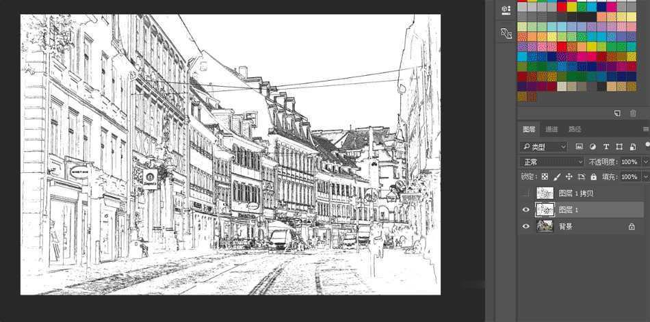 photoshop讲彩色照片变成黑白线稿(4)