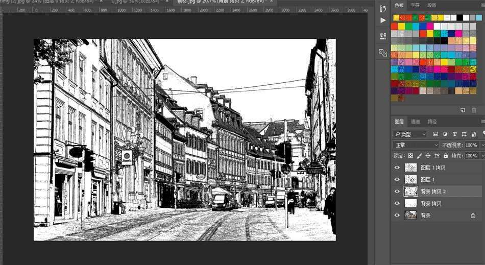 photoshop讲彩色照片变成黑白线稿(8)