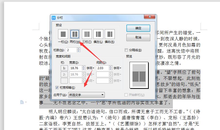 wps2019如何设置分栏(3)