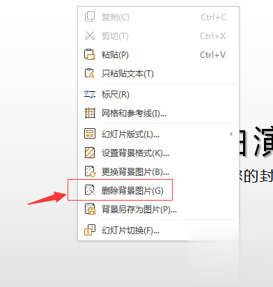 怎样取消WPS幻灯片的背景(2)
